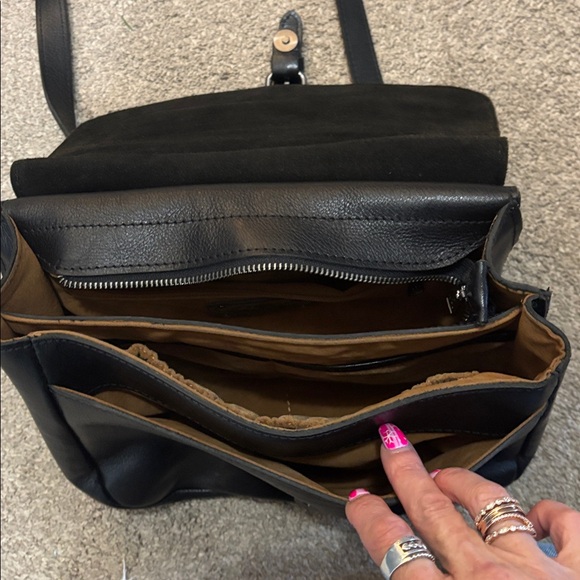 Patricia Nash Classic Black Leather Crossbody Bag - Picture 7 of 9